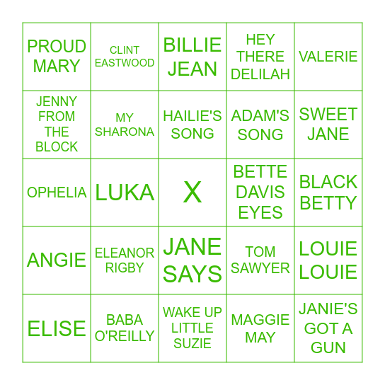 WHAT'S IN A NAME? Bingo Card