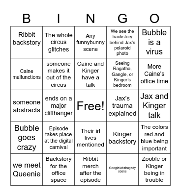 TADC EPISODE 8 BINGO Card