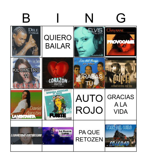 BINGO MUSICAL Bingo Card