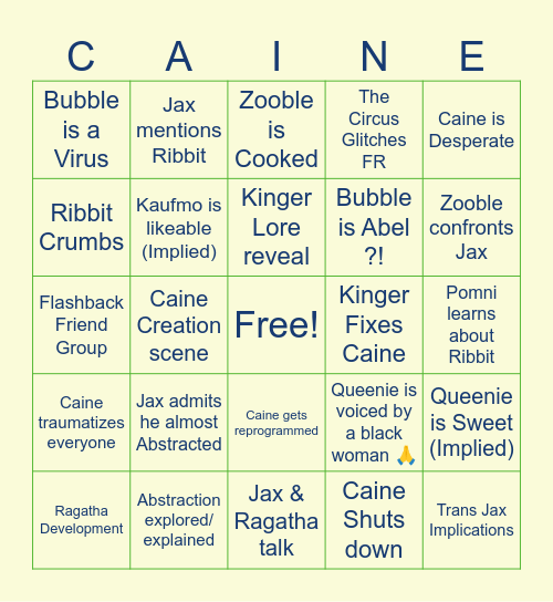 TADC 8 BINGO Card