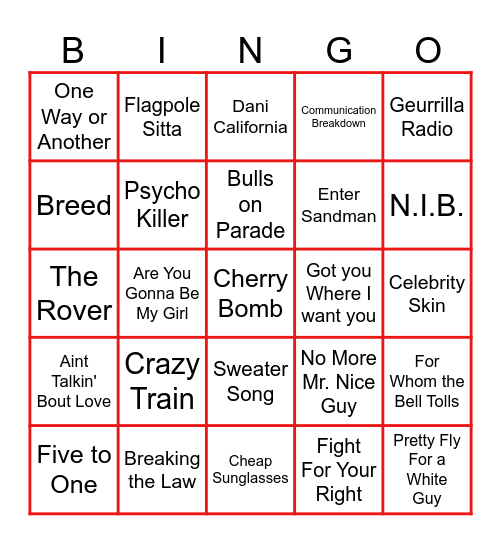 Left Behind Bingo Card