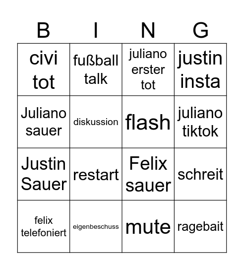 Ready or Hot Bingo Card