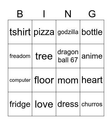 infinite craft game Bingo Card