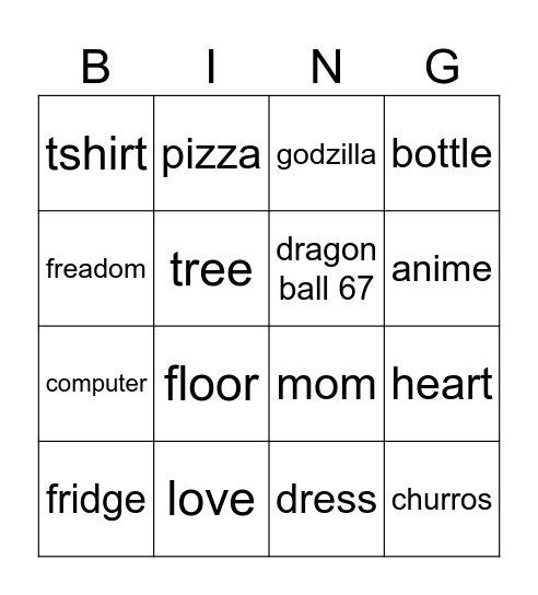 infinite craft game Bingo Card