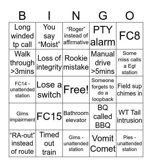 SKYINGO Bingo Card