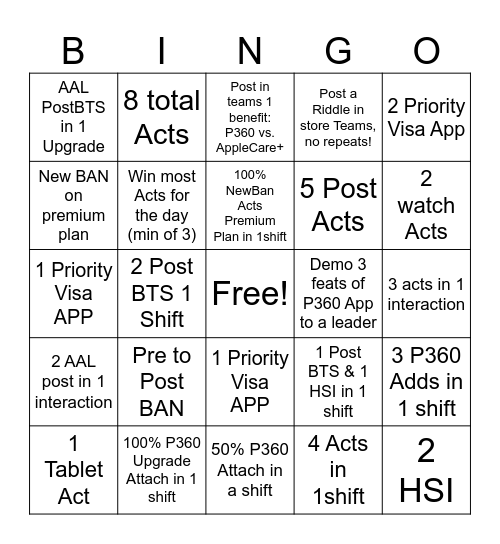 Week 03/20- 03/31 Bingo Card