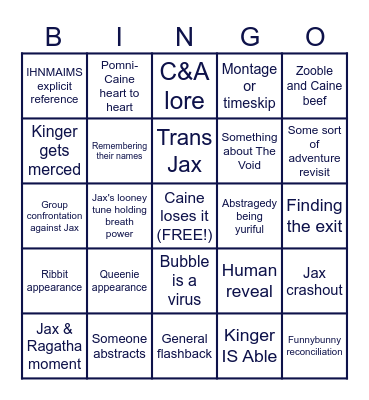 TADC EPISODE 8 BINGO Card