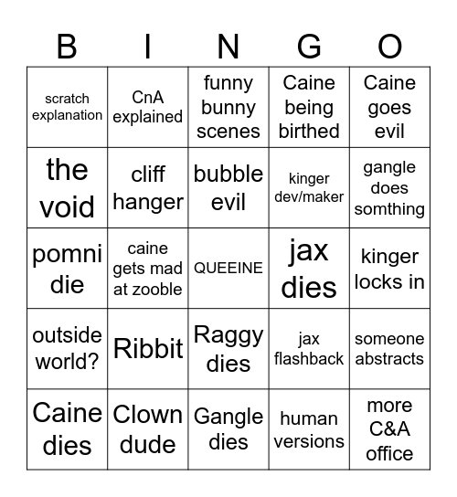 TADC EP 8 PREDICTIONS Bingo Card