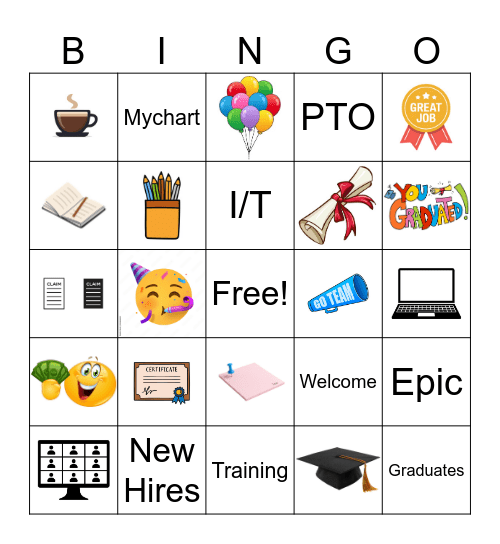 Graduation Bingo Card