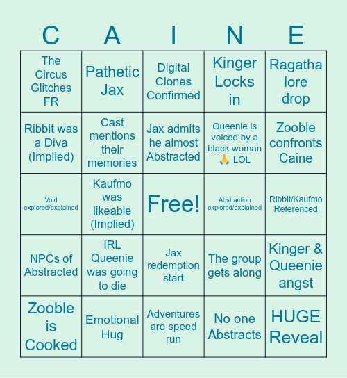 TADC 8 BINGO Card