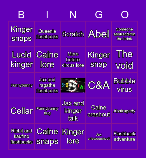Tadc ep 8 Bingo Card