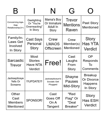 SRRS Bingo Card