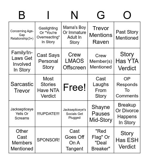 SRRS Bingo Card