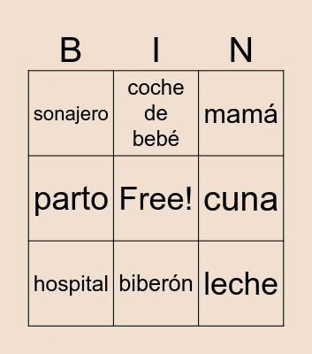 BABY SHOWER Bingo Card
