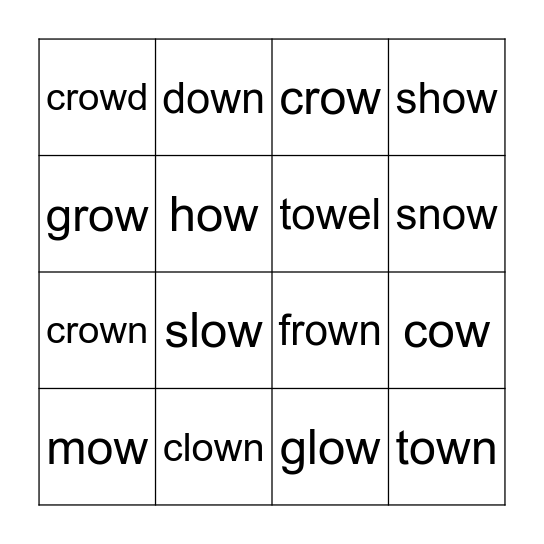 ow Bingo Card