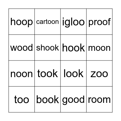 oo Bingo Card