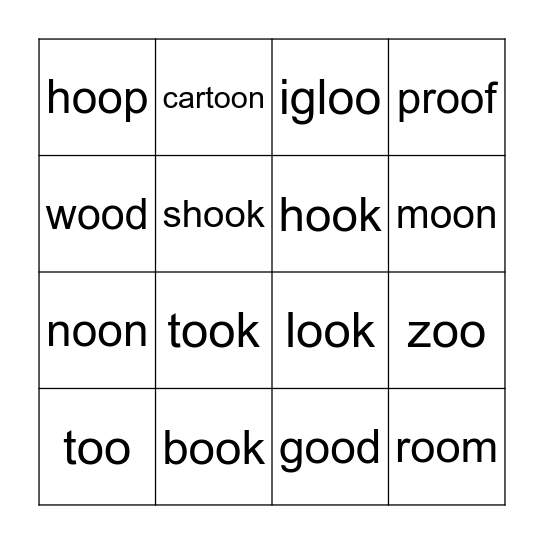 oo Bingo Card