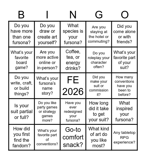Furnal Equinox 2026 Bingo Card