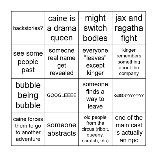 ᴛᴀᴅᴄ ʙɪɴɢᴏ Bingo Card