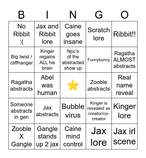 TADC EP 8 BINGO Card