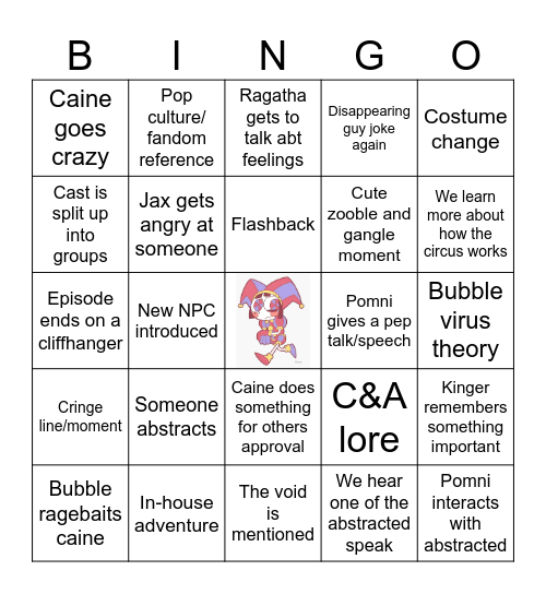 TADC EPISODE 8 Bingo Card