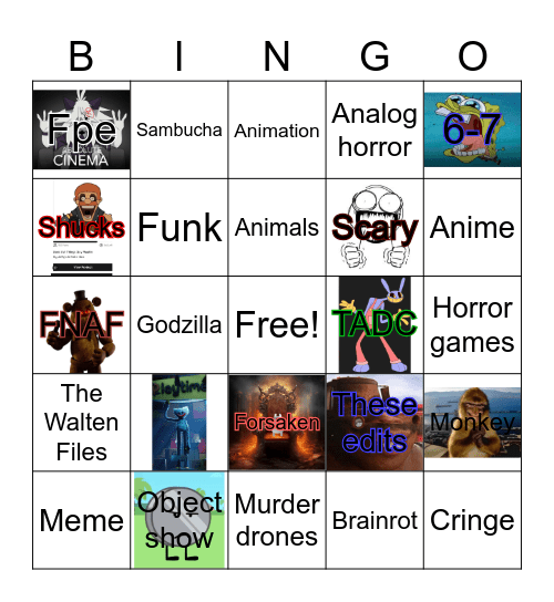 YouTube shorts bingo Card