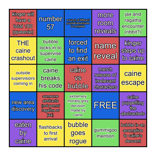TADC EPISODE 8 Bingo Card