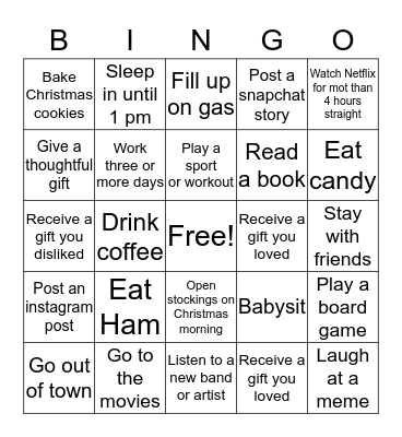 Over Break, Did you.... Bingo Card