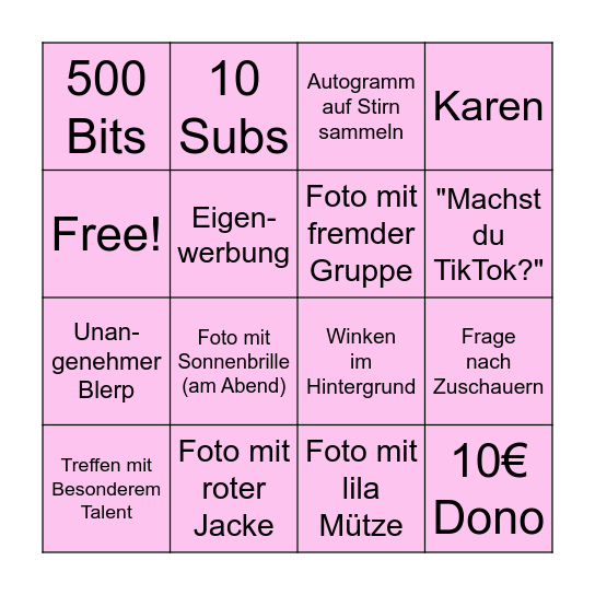 KÖLN NIGHTLIFE BINGO Card