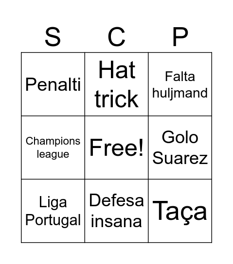 Sporting Bingo Card