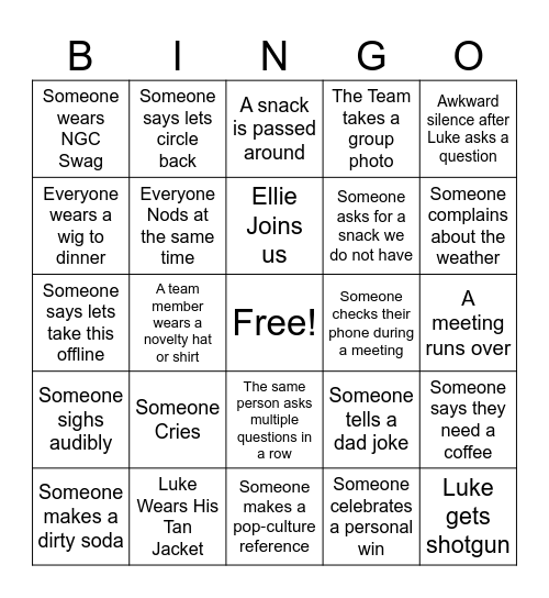 Space URR Offsite BINGO Card