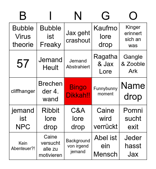 tadc Bingo Card