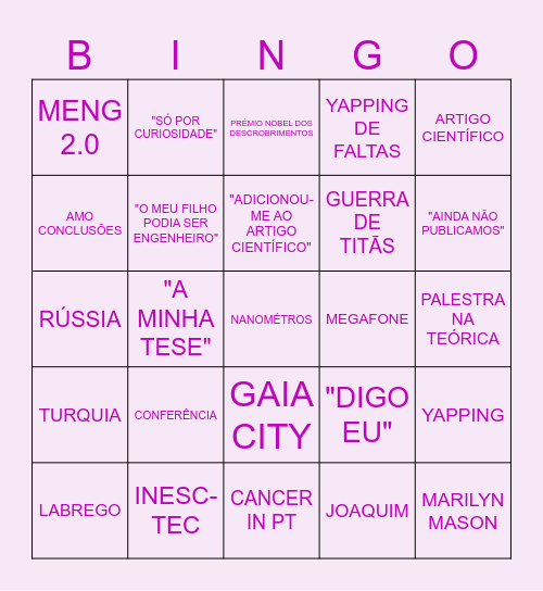Sem Costelas Sextou Bingou Bingo Card