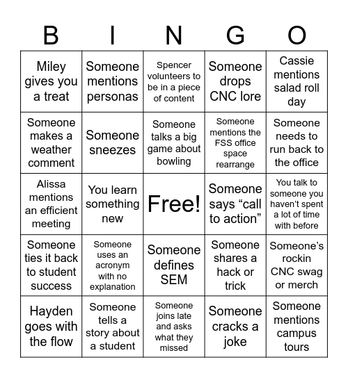 MEGA Bingo Card