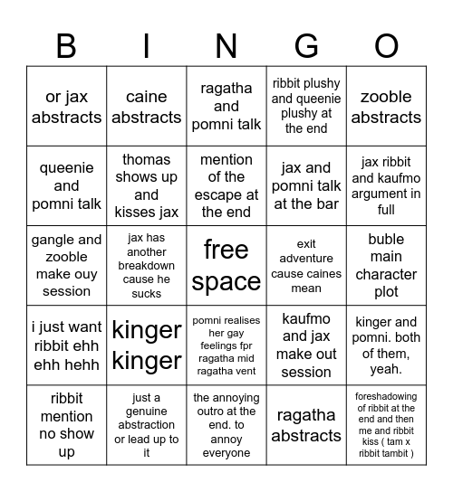 hjsakldfhl Bingo Card