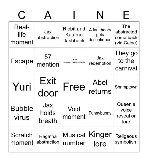 TADC Ep 8 Bingo Card