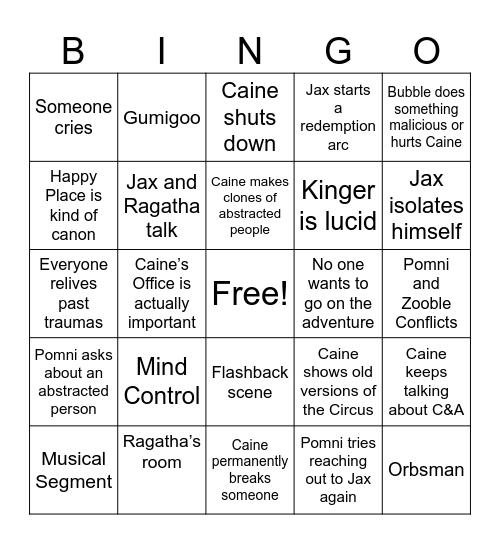 TADC EP8 BINGO Card
