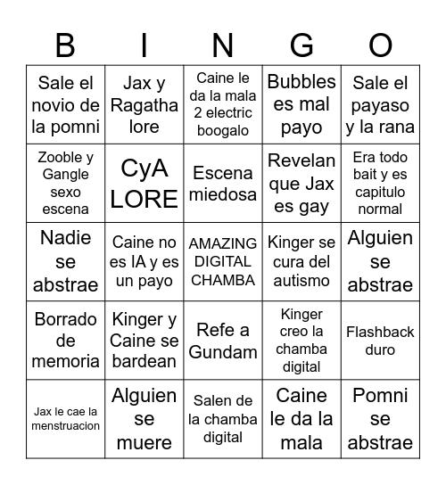 AMAZING DIGITAL CHAMBA Bingo Card