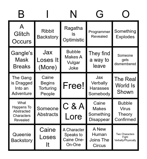 Griffin's Amazing Digital Bingo Card