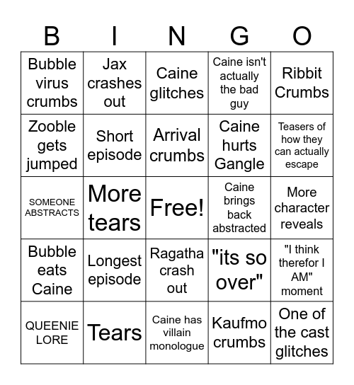 tadc ep 8 bingo Card