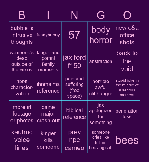 tadc ep 8 predictions Bingo Card