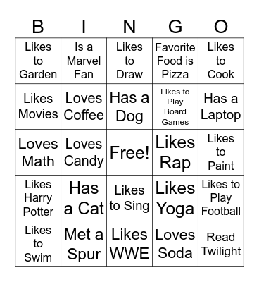 Find Someone Who... Bingo Card