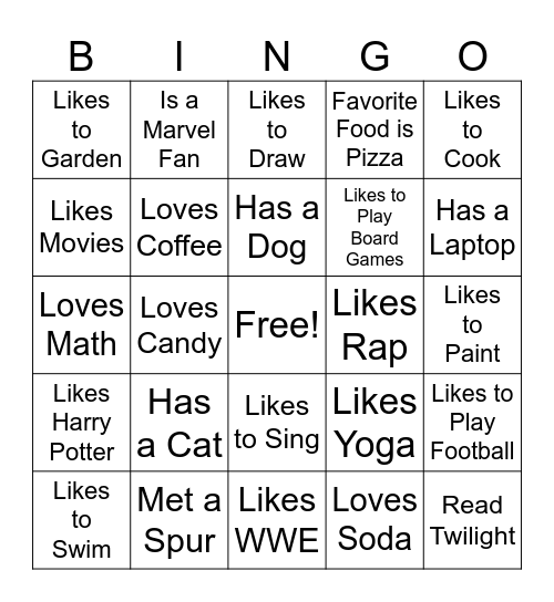Find Someone Who... Bingo Card