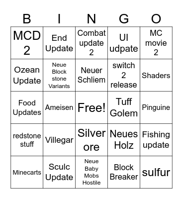 MC Live 22.03.2026 Bingo Card