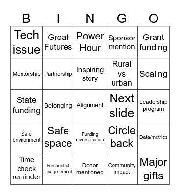 BGCWA BINGO Card