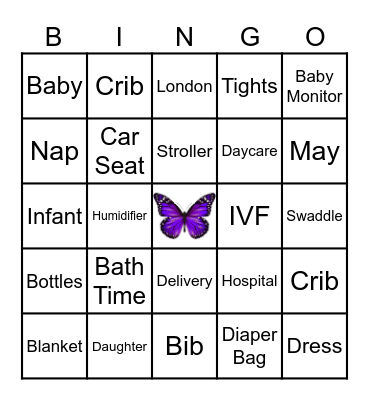 Francesca's Baby Shower Bingo Card