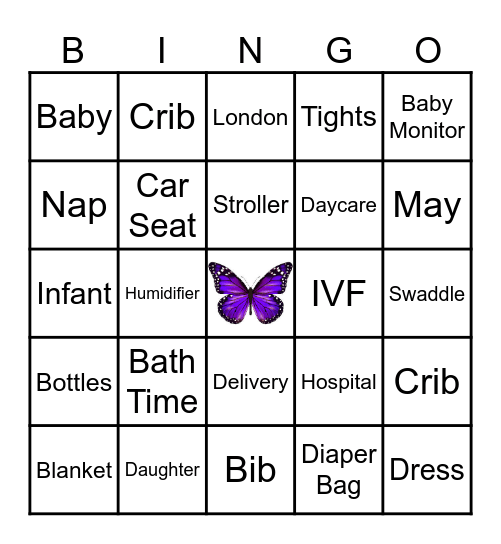 Francesca's Baby Shower Bingo Card