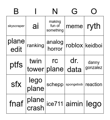 my fyp Bingo Card