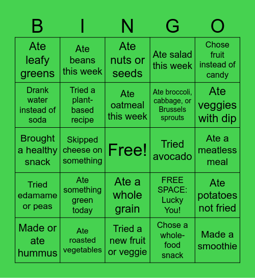 Plant-Powered Paddy's Day Bingo Card