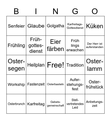 O S T E R N Bingo Card